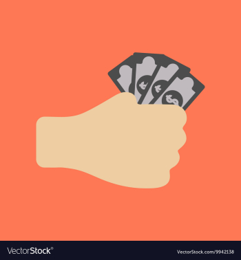 Flat icon on stylish background money in hand vector image
