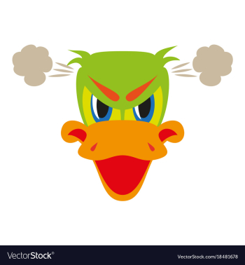 Flat icon on theme animal evil duck vector image Flat icon on theme animal evil duck vector image