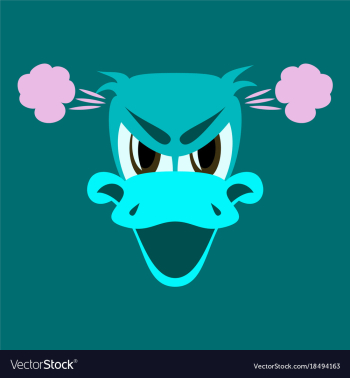 Flat icon on theme animal evil duck vector image Flat icon on theme animal evil duck vector image