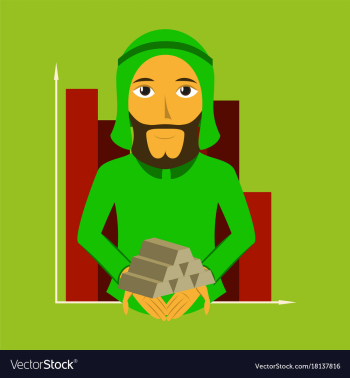 Flat icon on theme arabic business arabic vector image Flat icon on theme arabic business arabic vector image