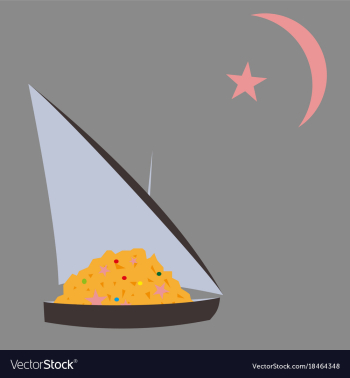 Flat icon on theme arabic business ship with vector image