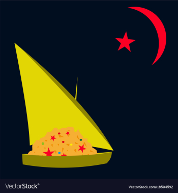 Flat icon on theme arabic business ship with vector image