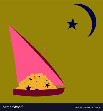 Flat icon on theme arabic business ship with vector image