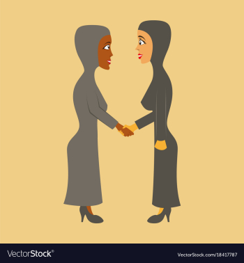 Flat icon on theme arabic business women vector image Flat icon on theme arabic business women vector image