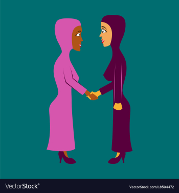 Flat icon on theme arabic business women vector image Flat icon on theme arabic business women vector image