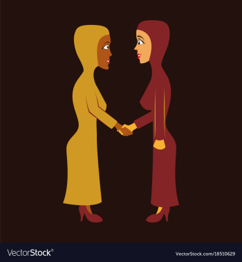 Flat icon on theme arabic business women vector image Flat icon on theme arabic business women vector image