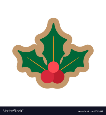 Flat icon on white background Christmas mistletoe vector image Flat icon on white background Christmas mistletoe vector image