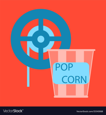 Flat icon popcorn cinema vector image