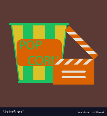 Flat icon popcorn cinema vector image