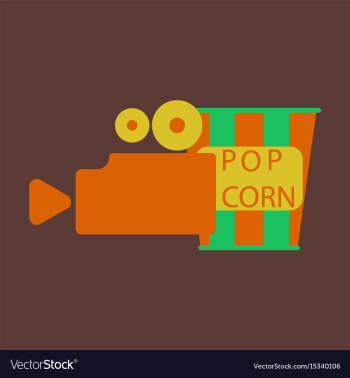 Flat icon popcorn cinema vector image