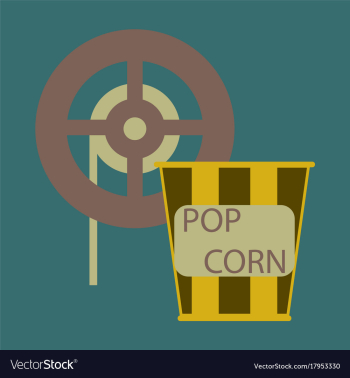 Flat icon popcorn cinema vector image