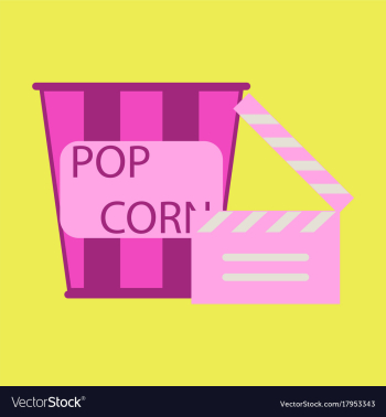 Flat icon popcorn cinema vector image