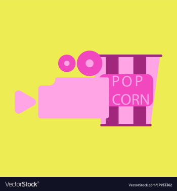 Flat icon popcorn cinema vector image