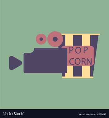 Flat icon popcorn cinema vector image