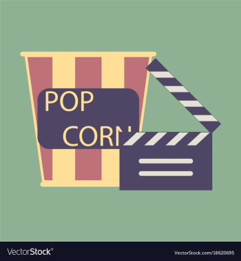 Flat icon popcorn cinema vector image