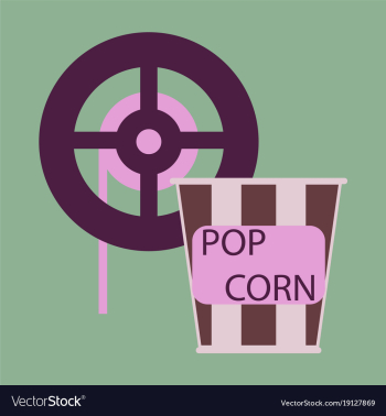 Flat icon popcorn cinema vector image