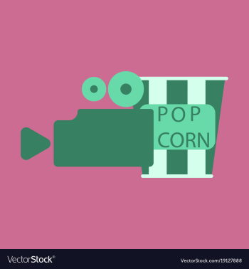 Flat icon popcorn cinema vector image