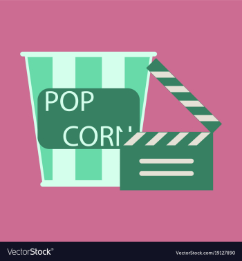 Flat icon popcorn cinema vector image