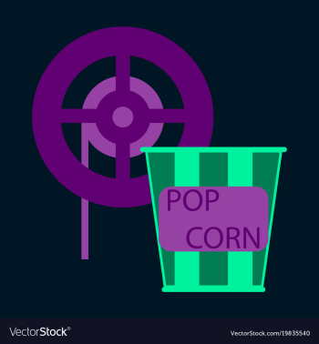 Flat icon popcorn cinema vector image