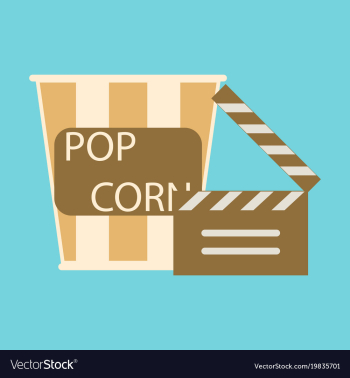 Flat icon popcorn cinema vector image