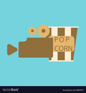 Flat icon popcorn cinema vector image