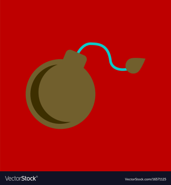 Flat icon stylish background bomb vector image Flat icon stylish background bomb vector image