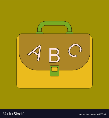 Flat icon thin lines school bag vector image Flat icon thin lines school bag vector image