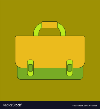 Flat icon thin lines school bag vector image Flat icon thin lines school bag vector image