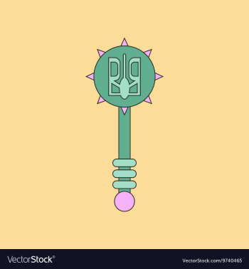 Flat icon thin lines Ukrainian mace vector image