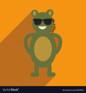 Flat icon with long shadow bear cartoon vector image Flat icon with long shadow bear cartoon vector image