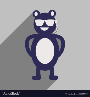 Flat icon with long shadow bear cartoon vector image Flat icon with long shadow bear cartoon vector image