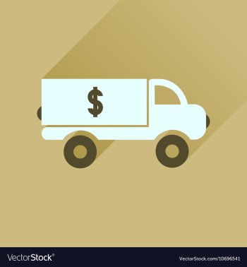 Flat icon with long shadow car transportation vector image Flat icon with long shadow car transportation vector image