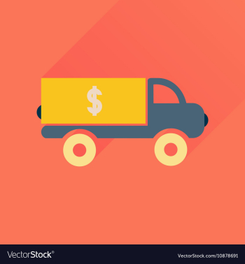 Flat icon with long shadow car transportation vector image Flat icon with long shadow car transportation vector image