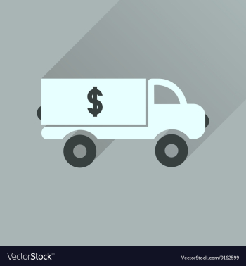Flat icon with long shadow car transportation vector image Flat icon with long shadow car transportation vector image