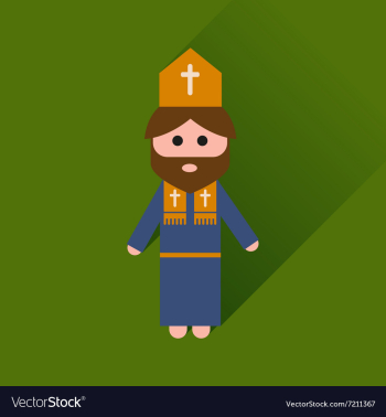 Flat icon with long shadow Christian priest vector image