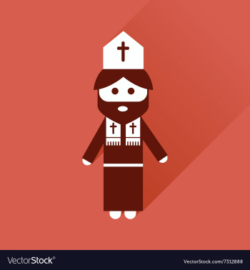 Flat icon with long shadow Christian priest vector image