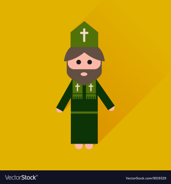 Flat icon with long shadow Christian priest vector image