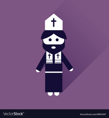 Flat icon with long shadow Christian priest vector image