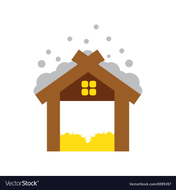 Flat icon with long shadow Christmas barn vector image Flat icon with long shadow Christmas barn vector image