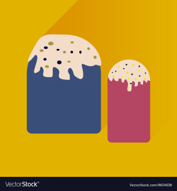 Flat icon with long shadow Easter pastry vector image Flat icon with long shadow Easter pastry vector image