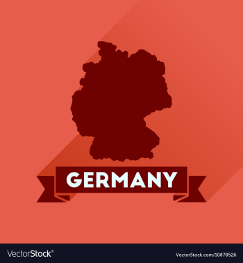 Flat icon with long shadow Germany map vector image Flat icon with long shadow Germany map vector image