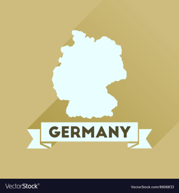 Flat icon with long shadow Germany map vector image Flat icon with long shadow Germany map vector image