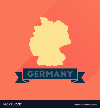 Flat icon with long shadow Germany map vector image Flat icon with long shadow Germany map vector image