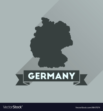 Flat icon with long shadow Germany map vector image Flat icon with long shadow Germany map vector image