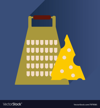 Flat icon with long shadow Grater and cheese vector image Flat icon with long shadow Grater and cheese vector image