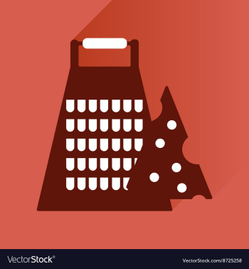 Flat icon with long shadow Grater and cheese vector image Flat icon with long shadow Grater and cheese vector image