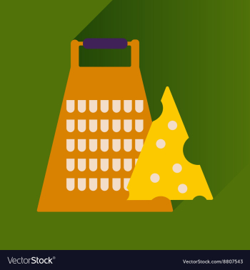Flat icon with long shadow Grater and cheese vector image Flat icon with long shadow Grater and cheese vector image