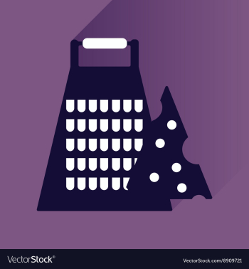 Flat icon with long shadow Grater and cheese vector image Flat icon with long shadow Grater and cheese vector image