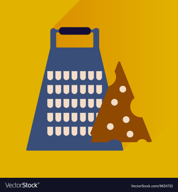 Flat icon with long shadow Grater and cheese vector image Flat icon with long shadow Grater and cheese vector image