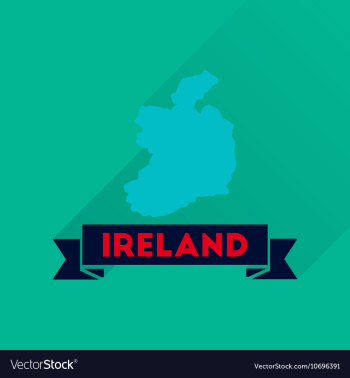 Flat icon with long shadow Ireland map vector image Flat icon with long shadow Ireland map vector image